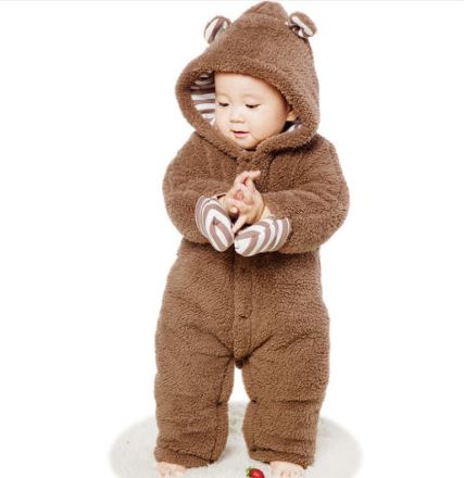Bear Style Brown Thickened Rompers